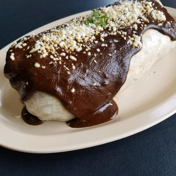 La Sucia burrito with mole